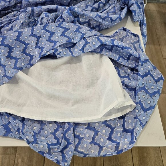 NEW Oliphant Maxi Dress Off Shoulder Sz Large Blue Floral Boho Sundress Party - Picture 7 of 13